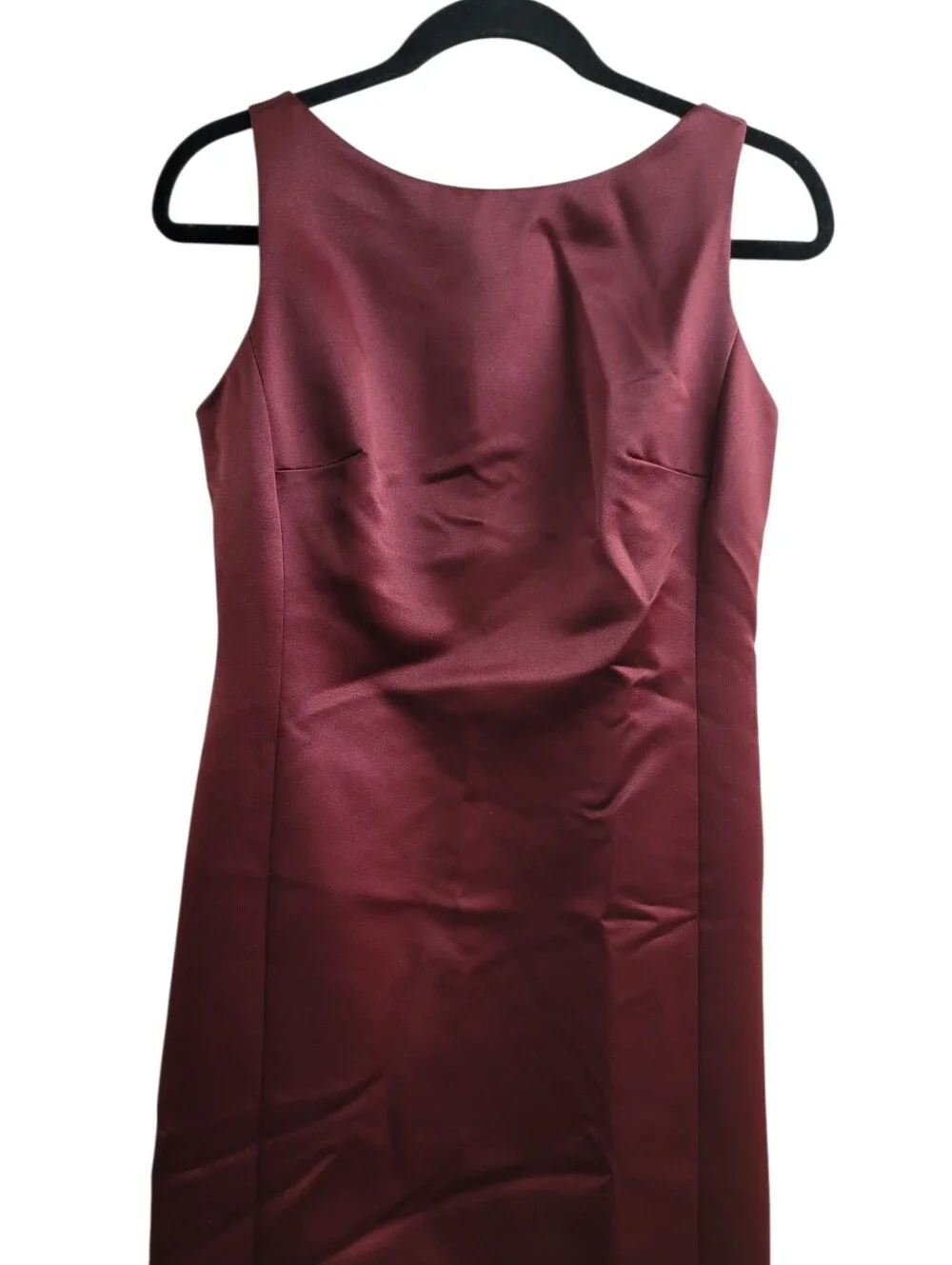 Loft Burgundy Satin Sleeveless Scoop Back Gown Women's Size 4 - Picture 5 of 11